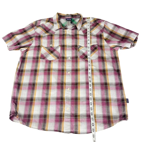Patagonia Organic Cotton Plaid Short Sleeve Western‎ Cowboy Boho Shirt Mens XL - Picture 8 of 8